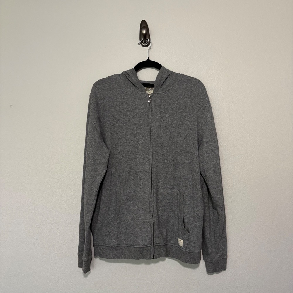 Linksoul Hoodie Sweatshirt Mens Medium Gray Full Zip Golf Outdoors Casual Travel